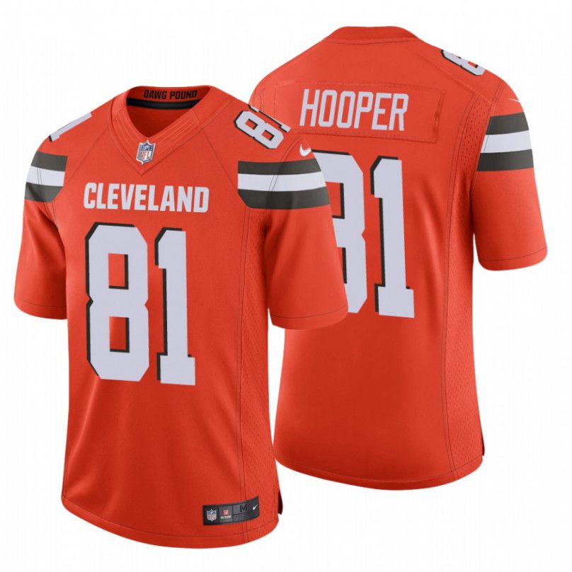 Men Cleveland Browns #81 Austin Hooper Nike Orange Limited NFL Jersey->->NFL Jersey
